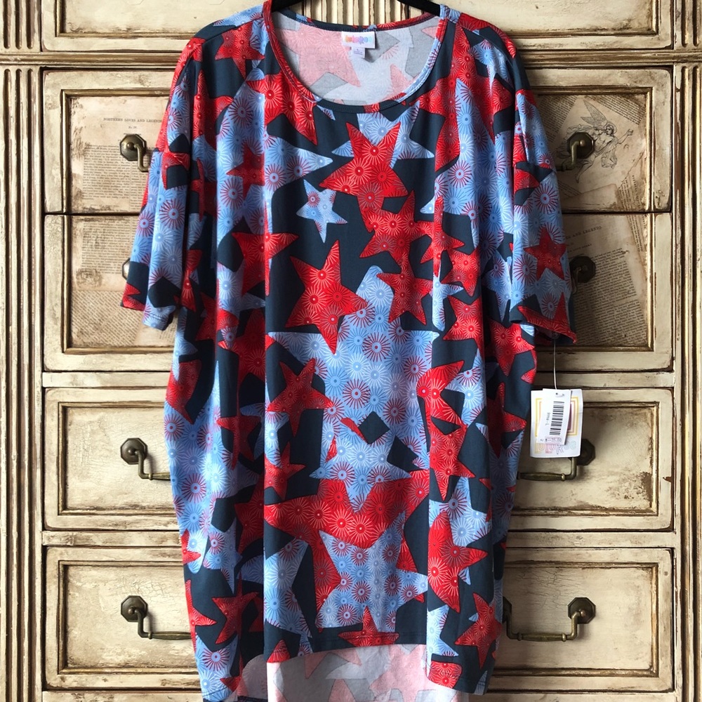 ♦️2/$30 Stars LuLaRoe Irma Tunic Top Americana